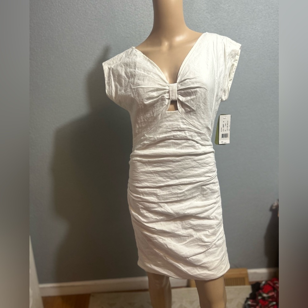 NWT $440.00 Artelier Nicole miller Ruched Bodycon dress size 10 - Picture 4 of 14